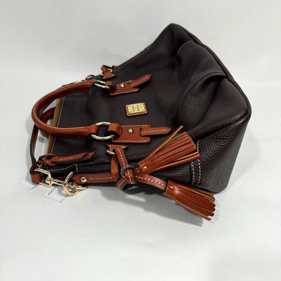 Dooney & Bourke Brown Pebble Grain Leather Stanwich Satchel New Handbag R2275BM - Picture 4 of 12